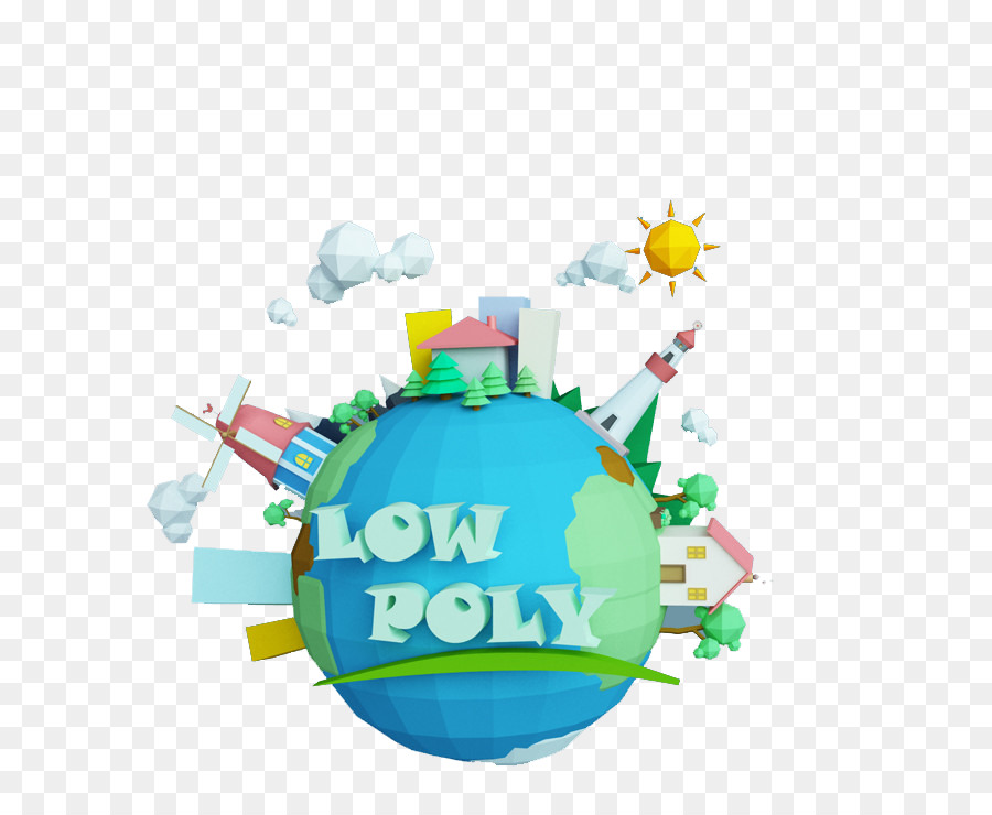 Globo Low Poly，Terra PNG