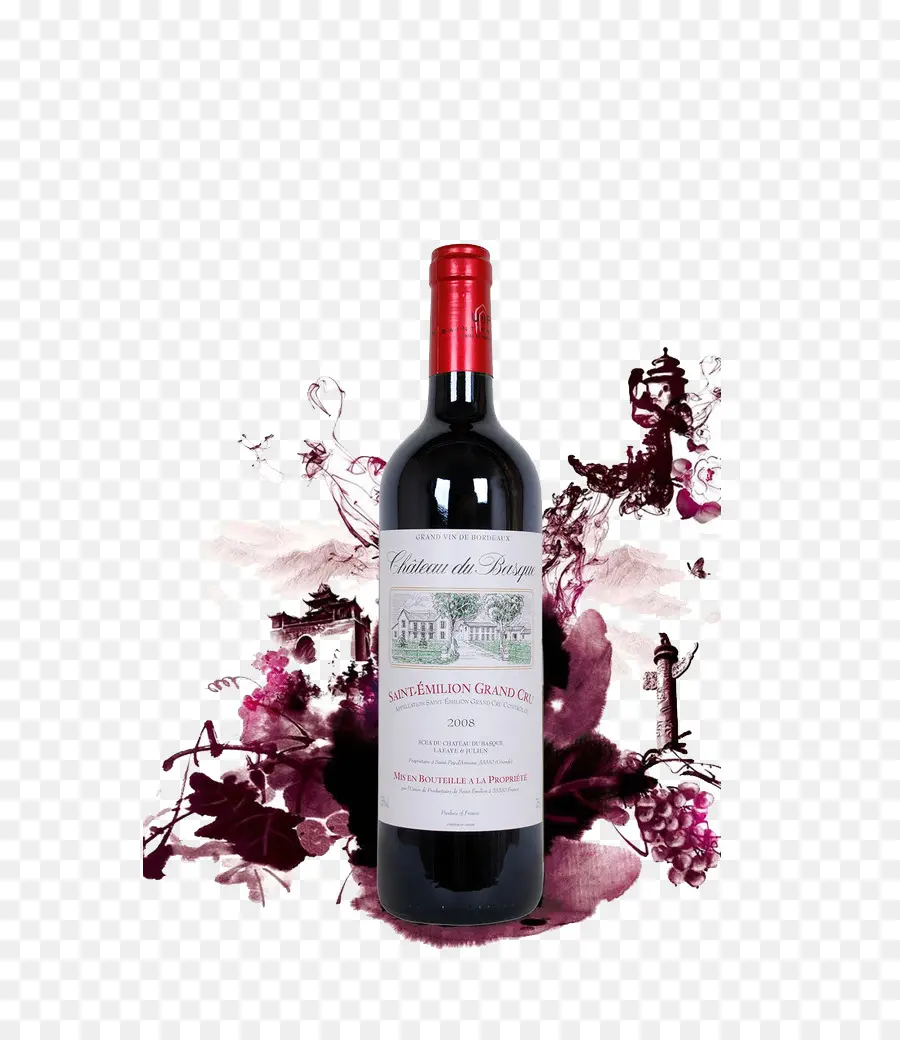 Garrafa De Vinho，Vermelho PNG