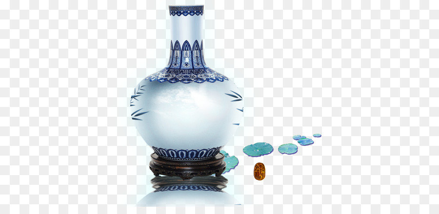 Vaso Azul E Branco，Vaso PNG