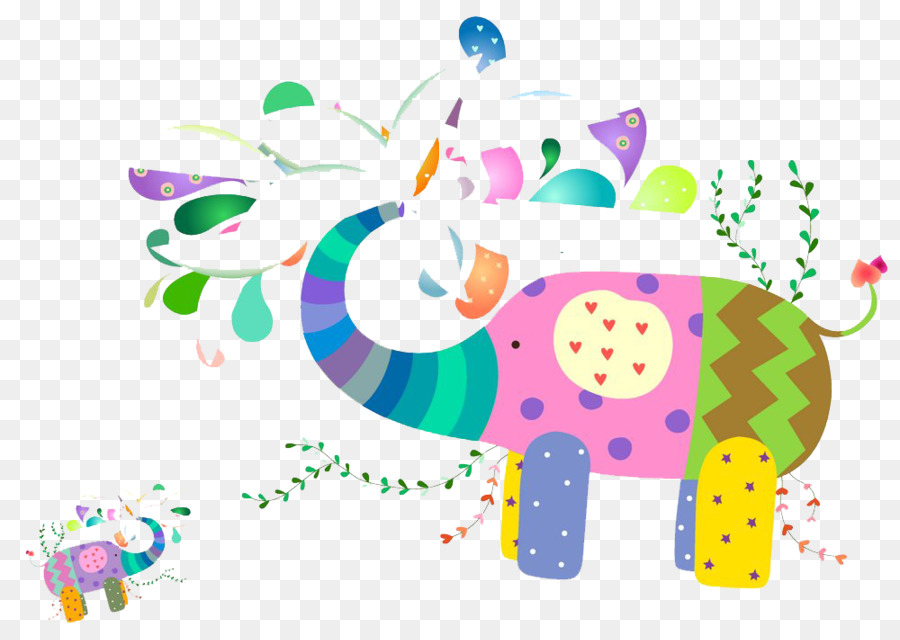 Elefante，Colorido PNG