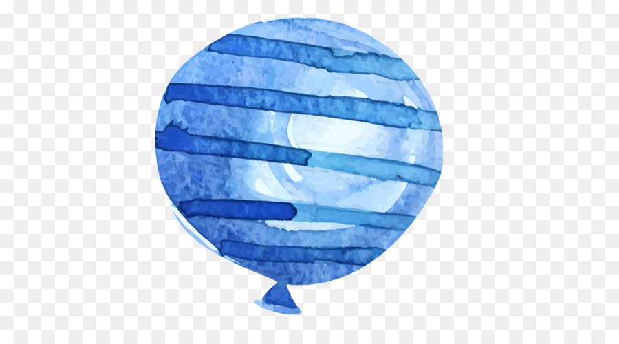 Balão Azul，Aquarela PNG