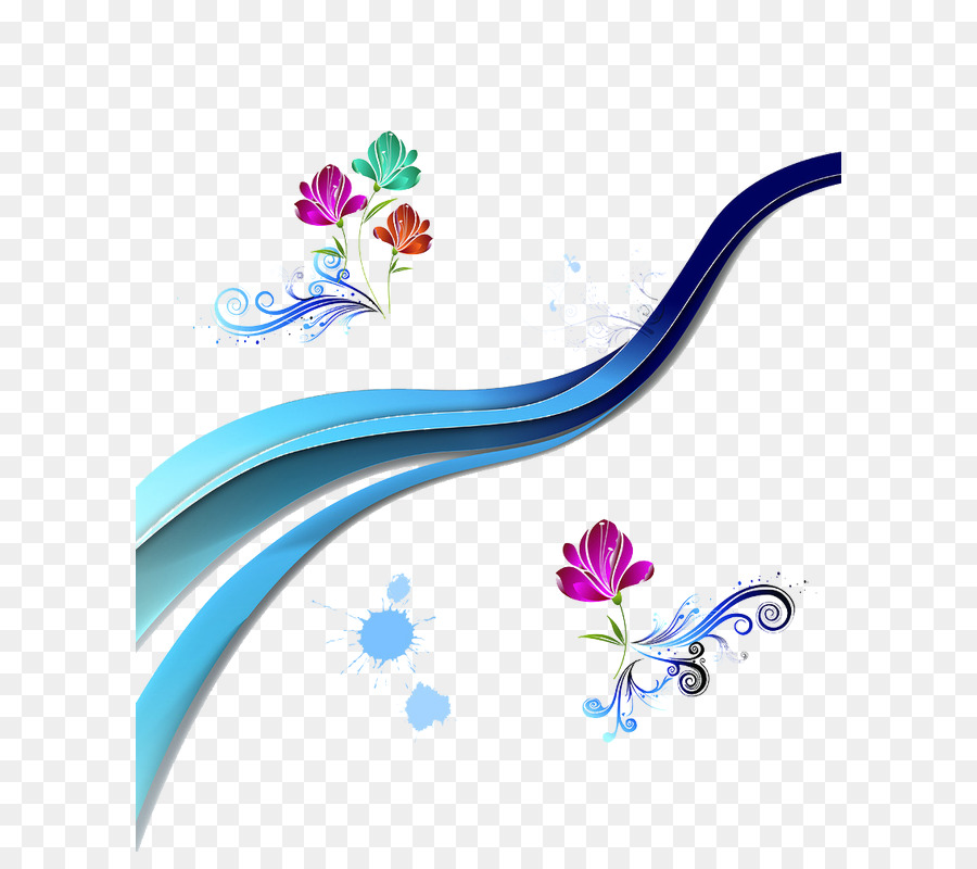 Flor，Azul PNG