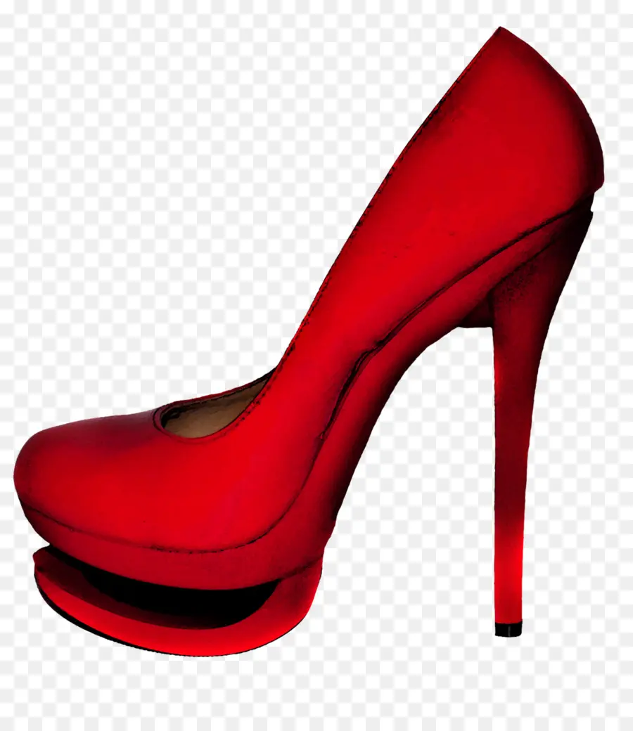 Sapato Brilhante Vermelho，Salto Alto PNG