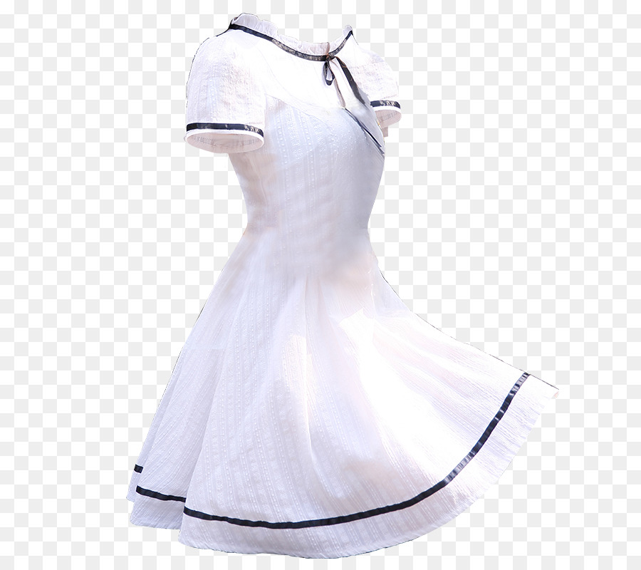 Vestido Branco，Mangas Curtas PNG