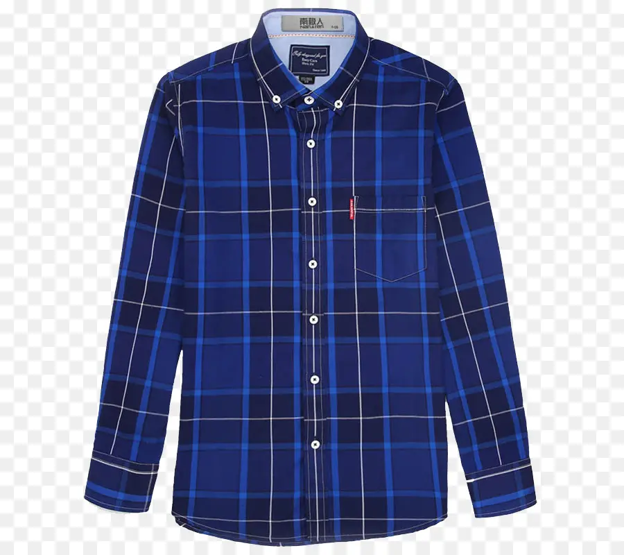 Camisa Xadrez，Azul PNG