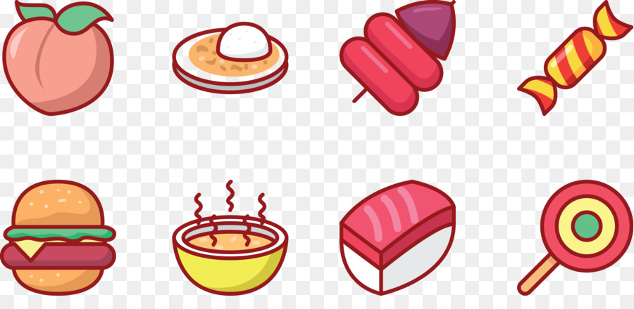 Ícones De Comida，Desenho Animado PNG