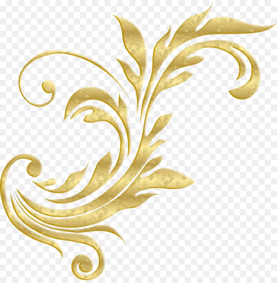 Ornamento Dourado，Floral PNG