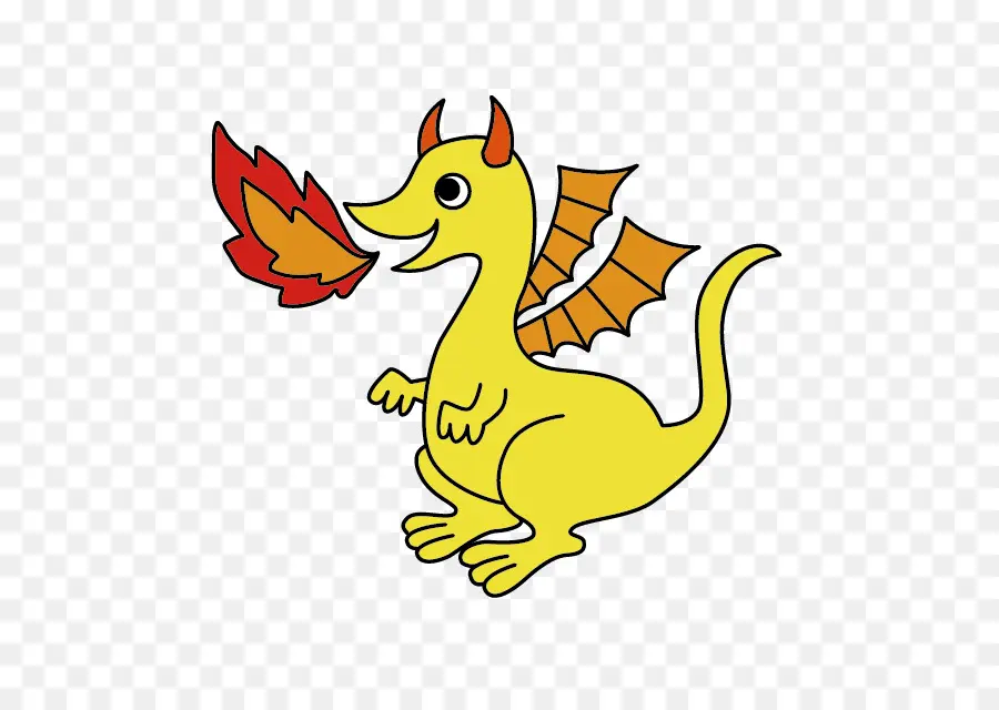 Dragão Amarelo，Fogo PNG