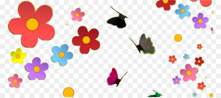 Borboletas E Flores，Colorido PNG