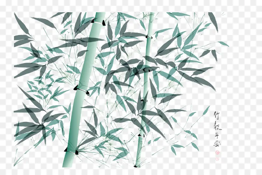 Bambu，Tinta De Lavagem De Pintura PNG