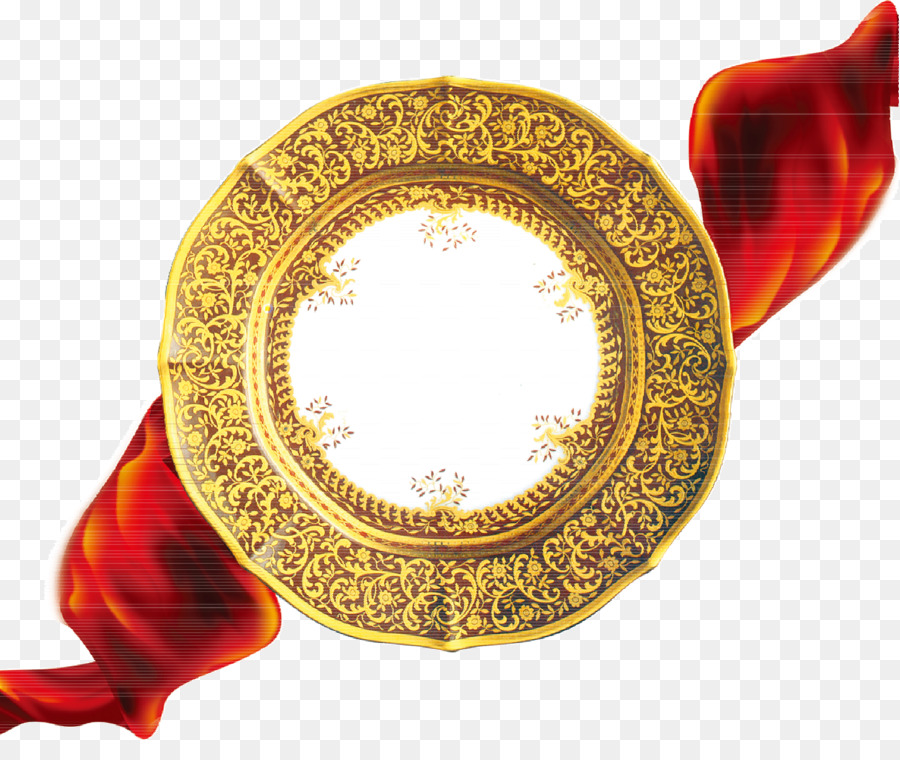 Prato Decorativo，Ouro PNG