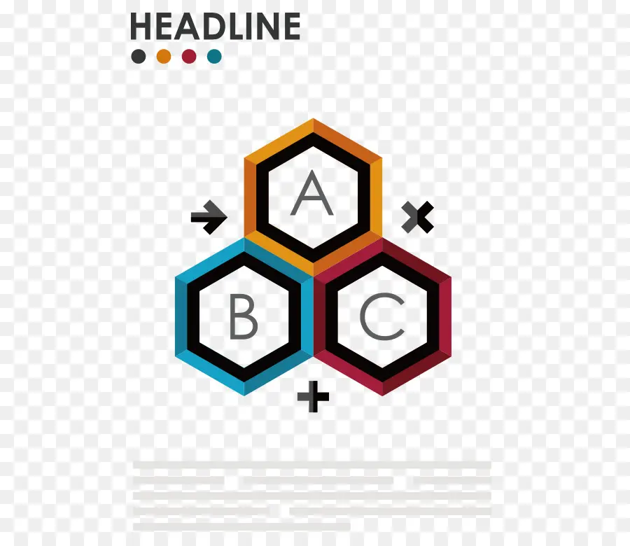 Infográfico Hexágono，Abc PNG