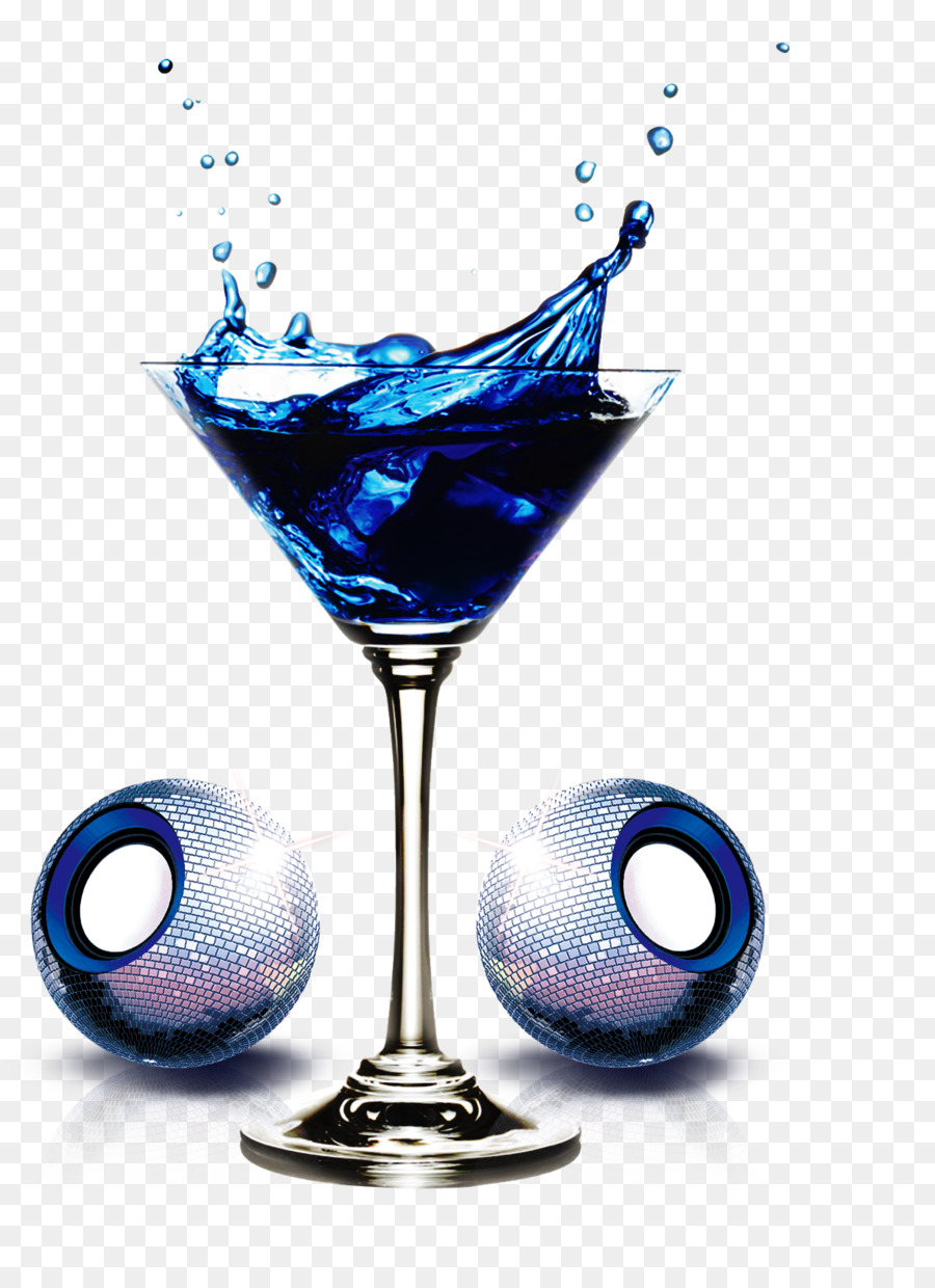 Copo De Martini，Líquido Azul PNG