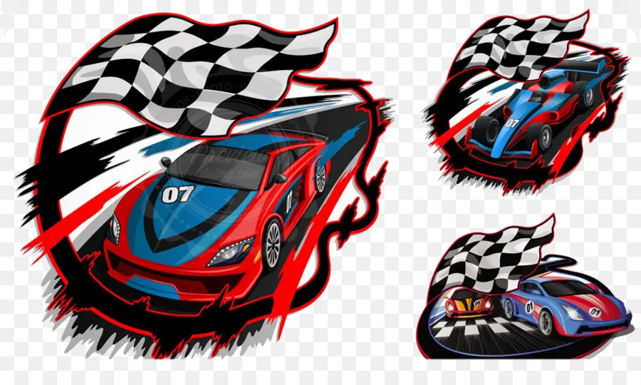 Carros De Corrida，Bandeira Quadriculada PNG