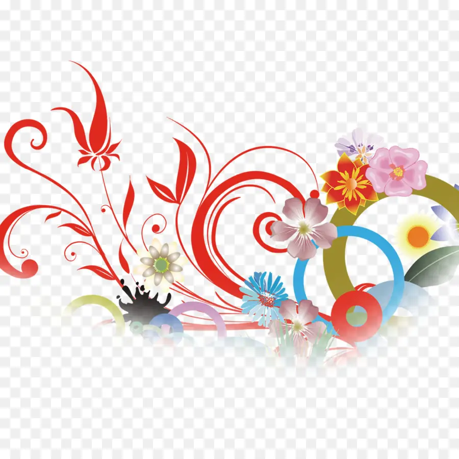 Design Floral Abstrato，Resumo PNG