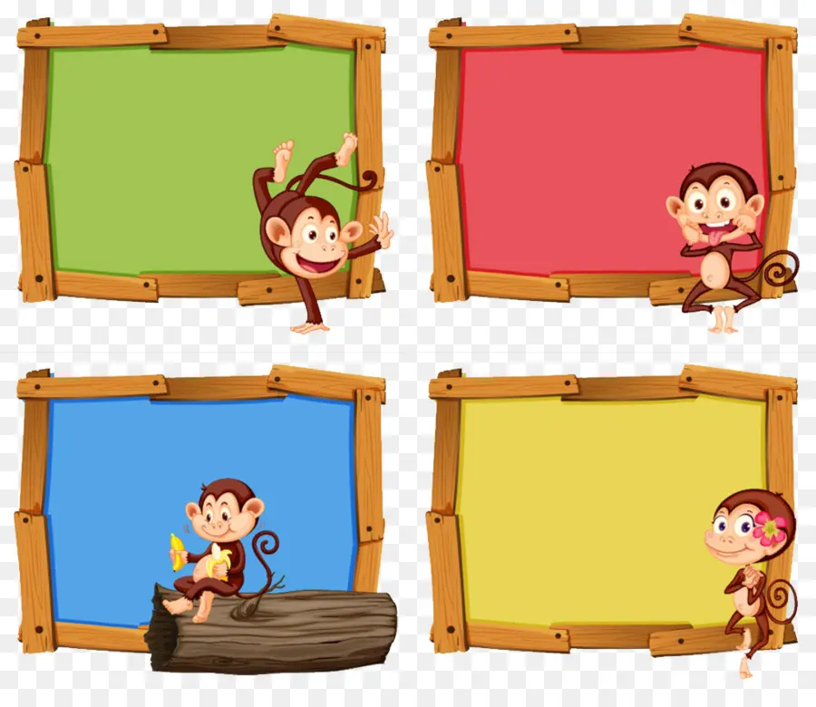 Molduras Com Tema De Macaco，Quadros PNG