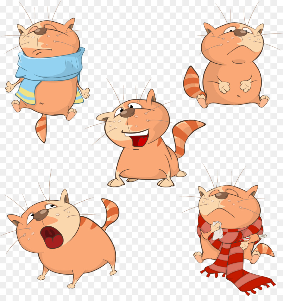 Gatos De Desenho Animado，Expressões PNG