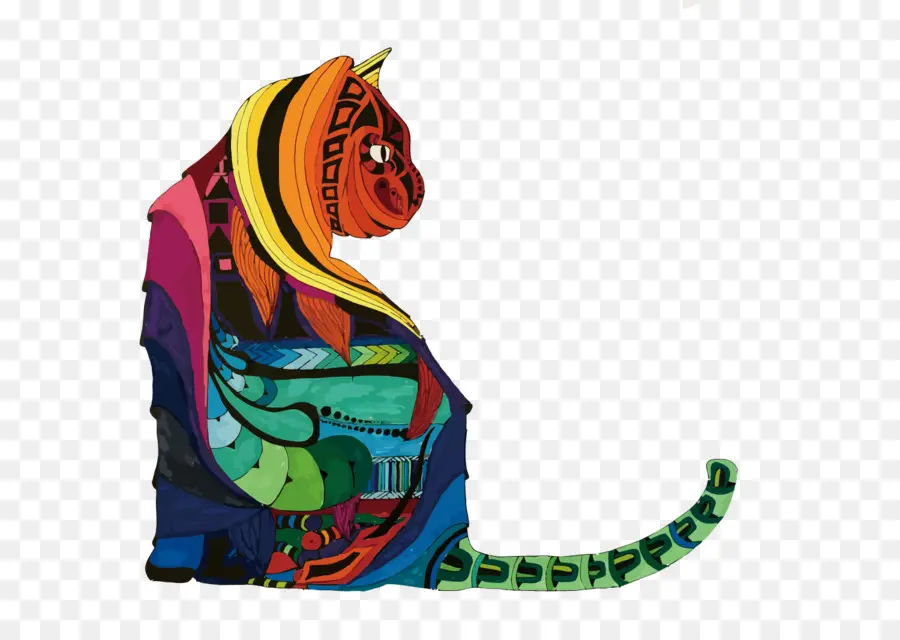 Gato Colorido，Resumo PNG