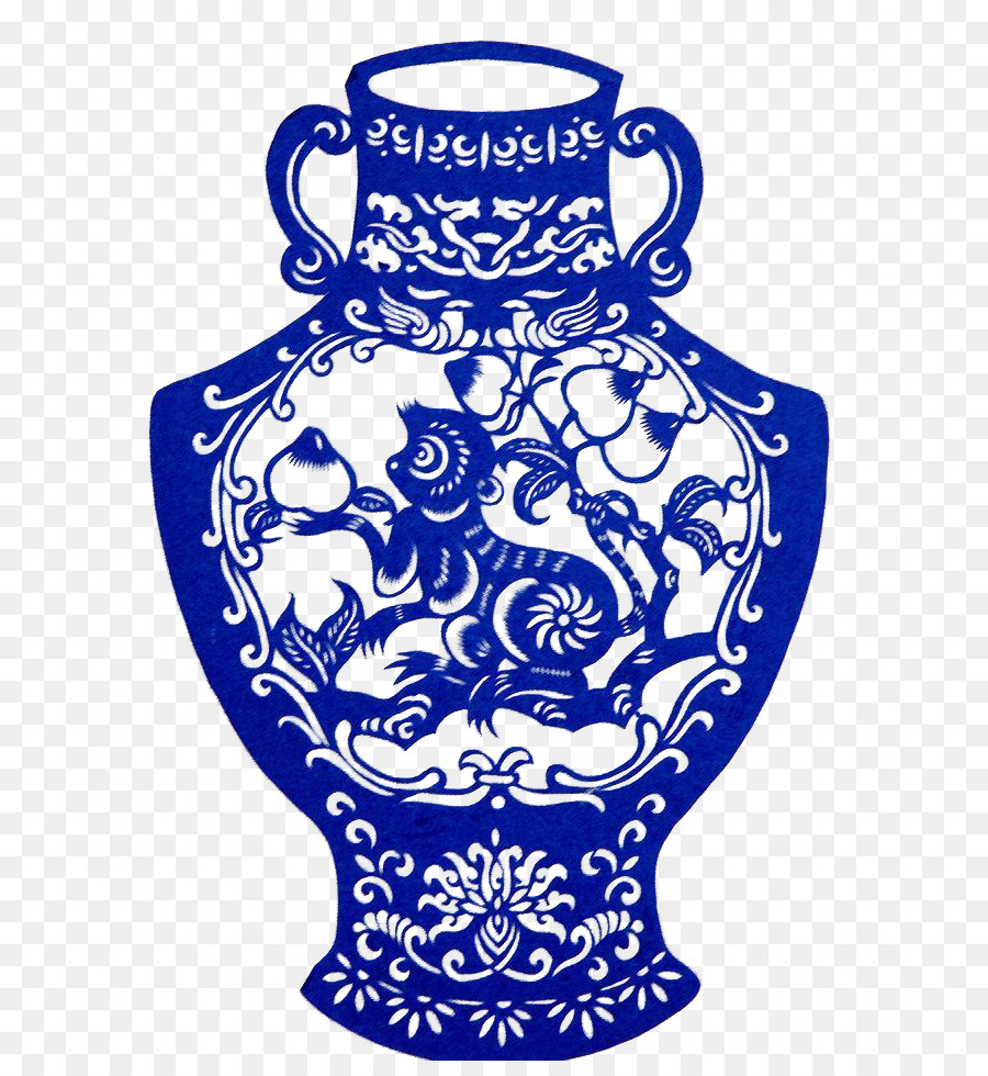 Vaso Azul，Ornamentado PNG