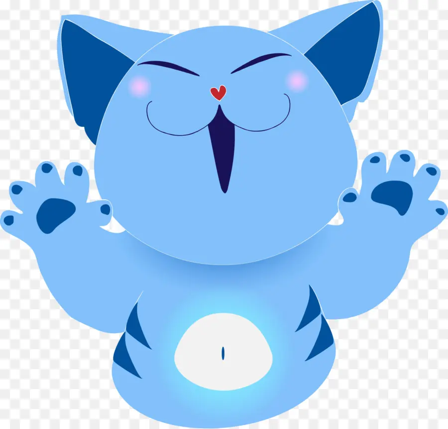 Gato Azul Dos Desenhos Animados，Bonitinho PNG