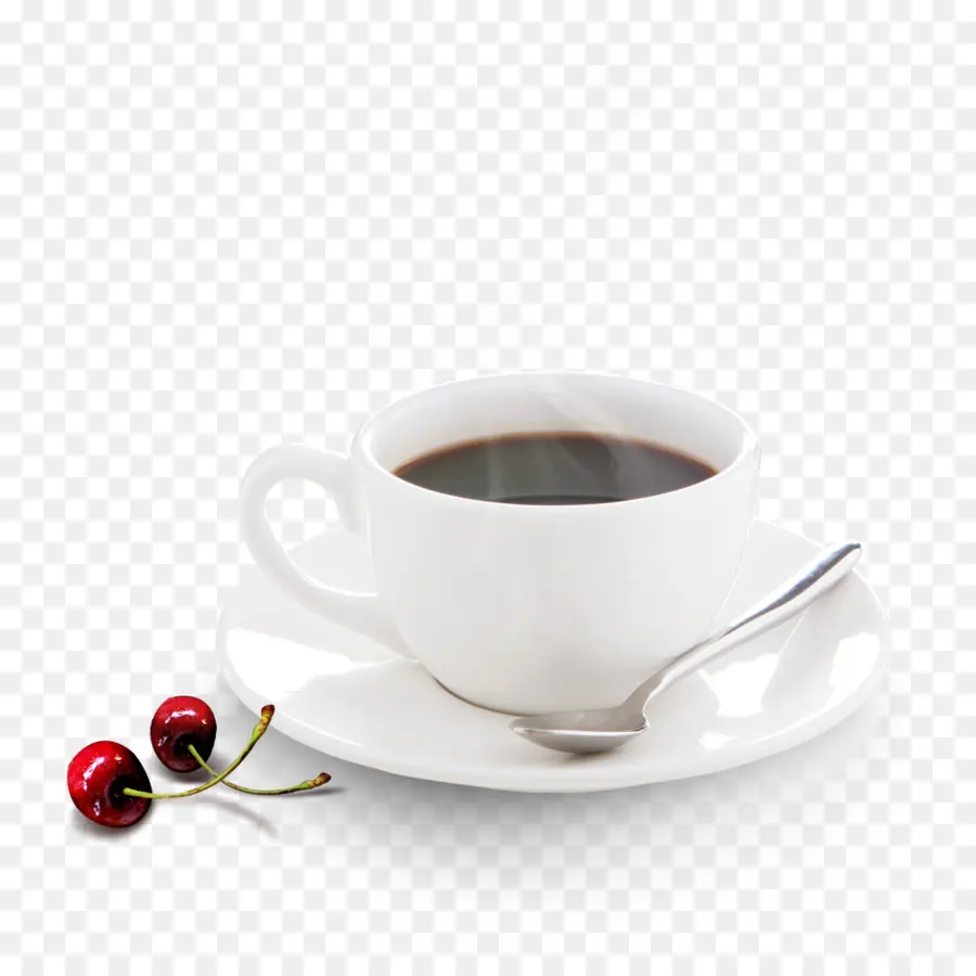 Xícara De Café，Cerejas PNG