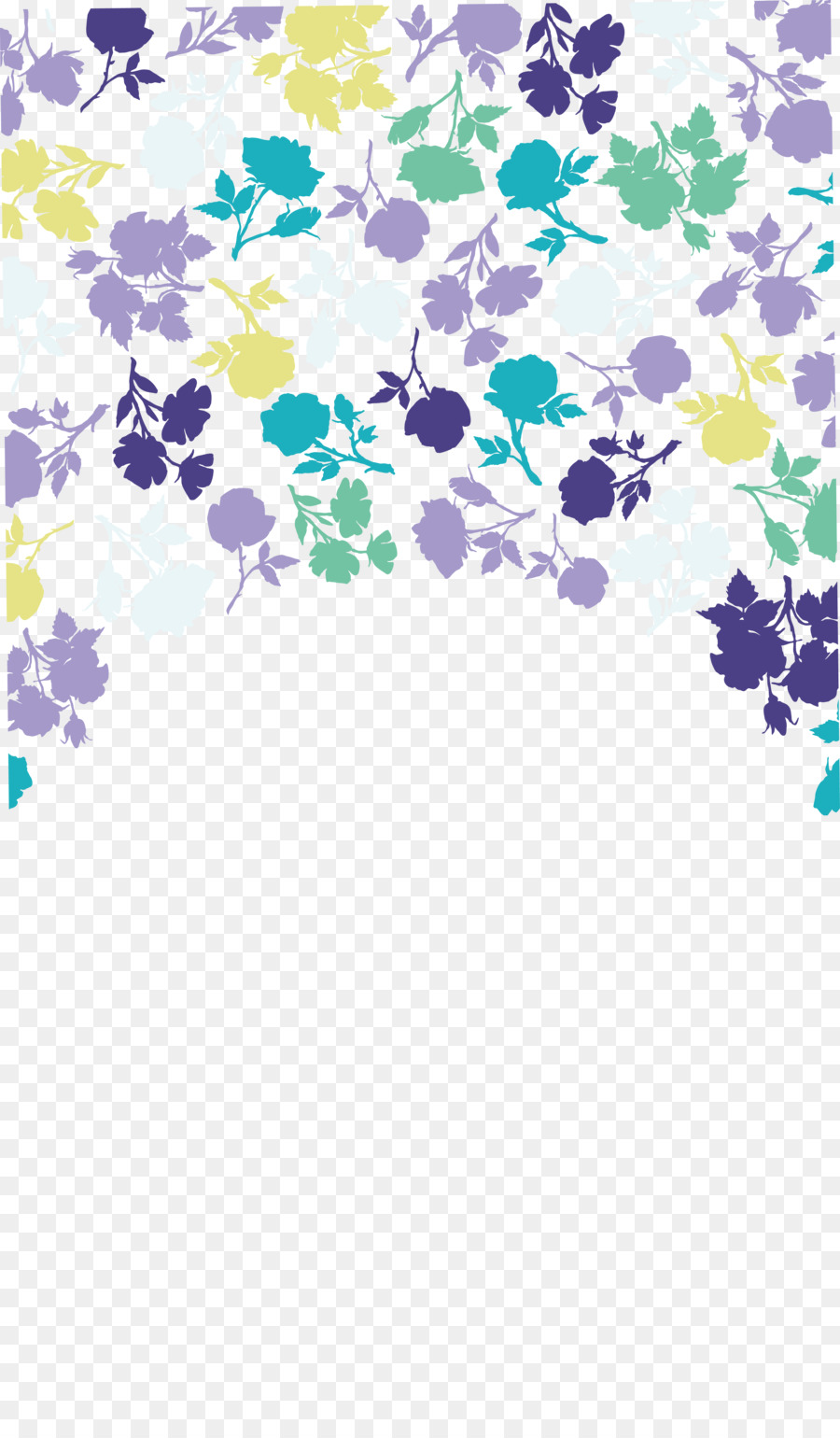 Folhas Coloridas，Floral PNG