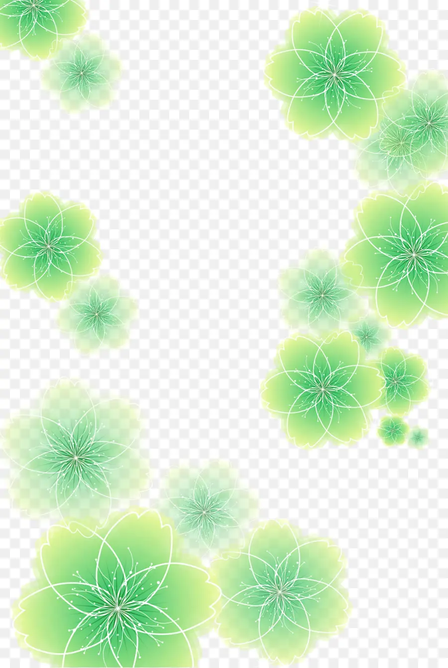 Flores Verdes，Folhas PNG