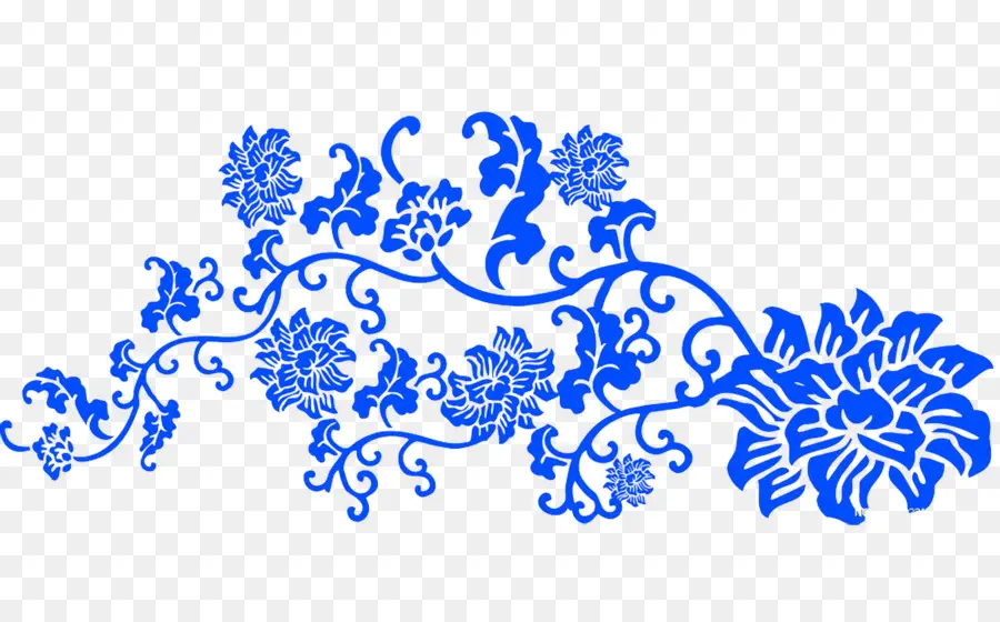 Cerâmica Azul E Branca，Motivo PNG