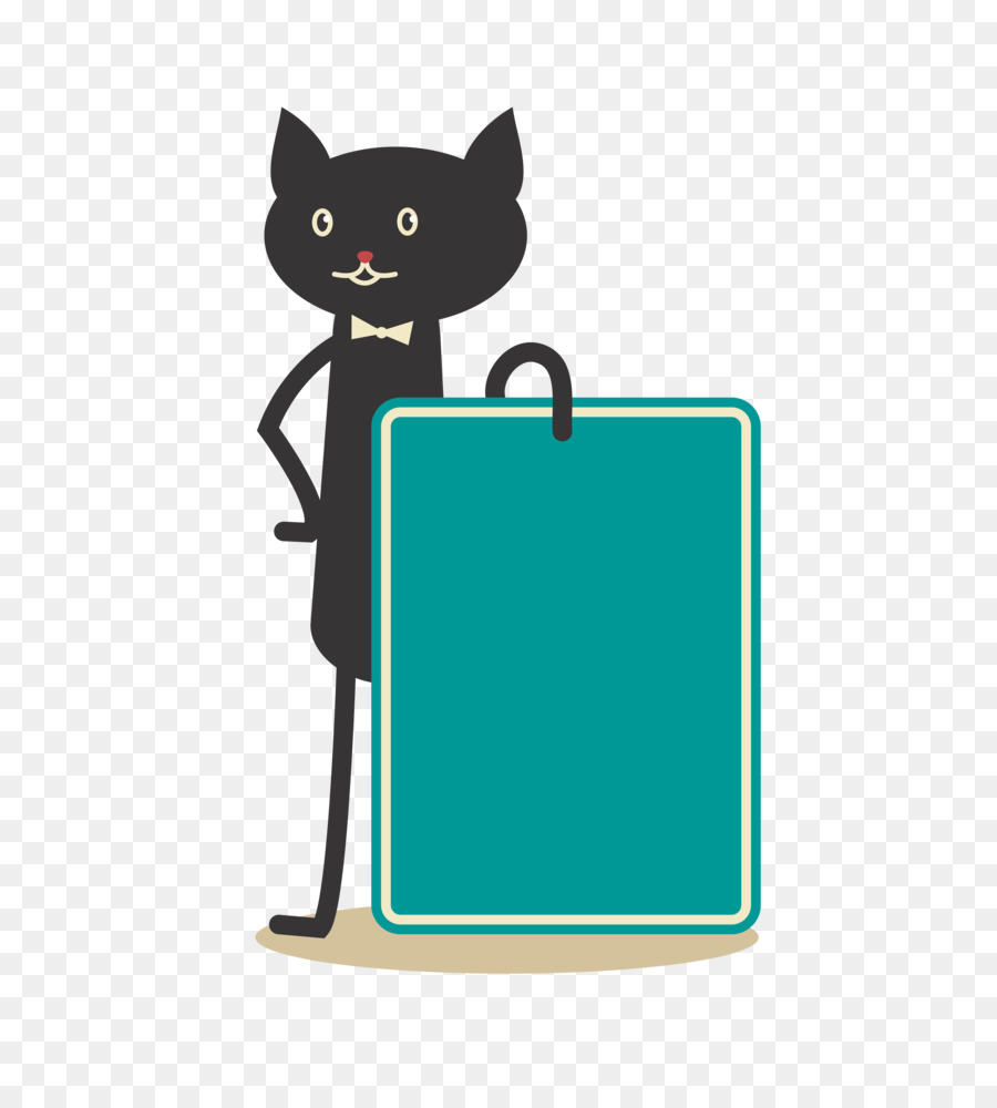 Gato Preto Com Placa，Sinal PNG