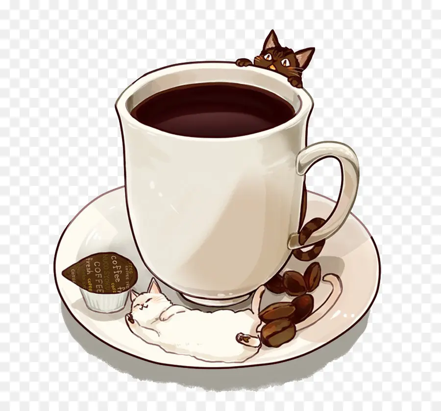 Xícara De Café，Gatos PNG