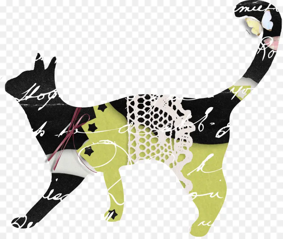 Silhueta Decorativa De Gato，Silhueta PNG