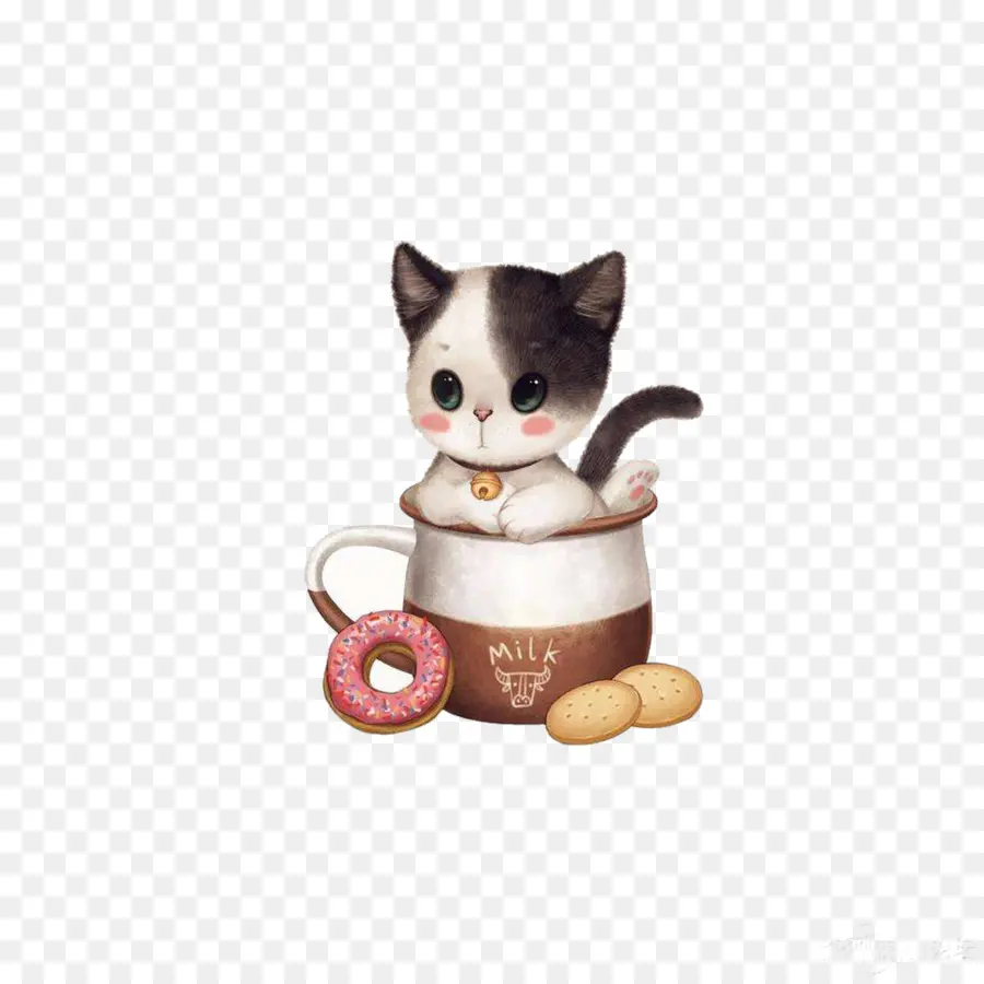 Gatinho Na Xícara，Leite PNG