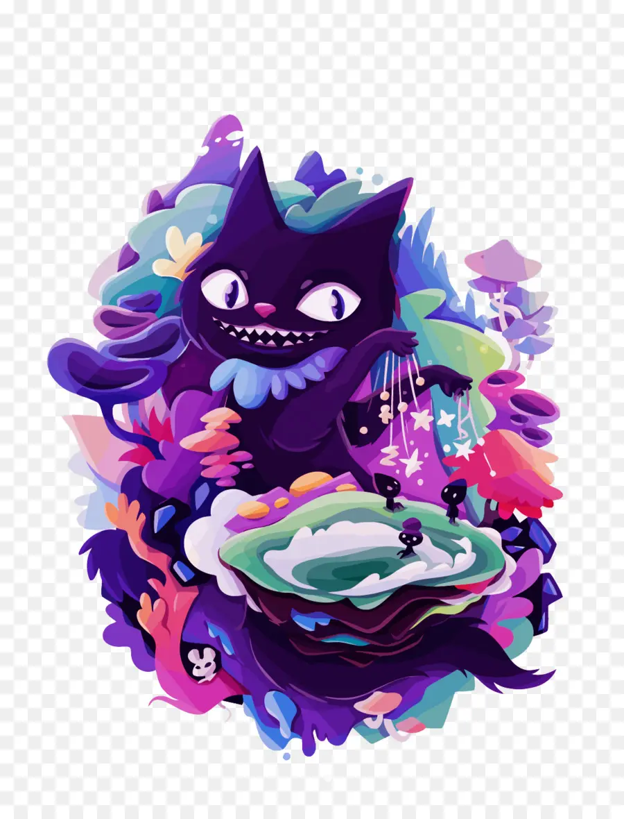 Gato Roxo，Colorido PNG