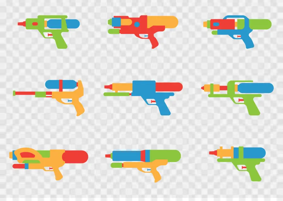 Pistolas De água Coloridas，Brinquedos PNG