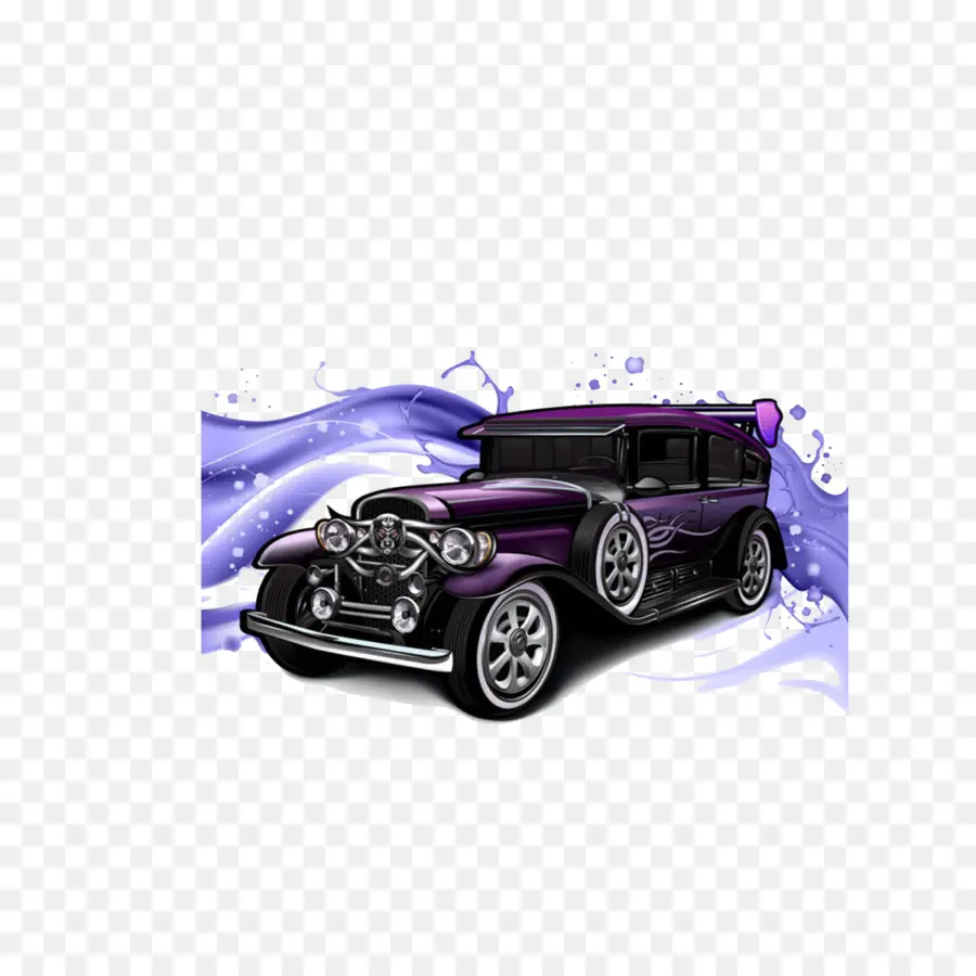 Carro Roxo，Vintage PNG