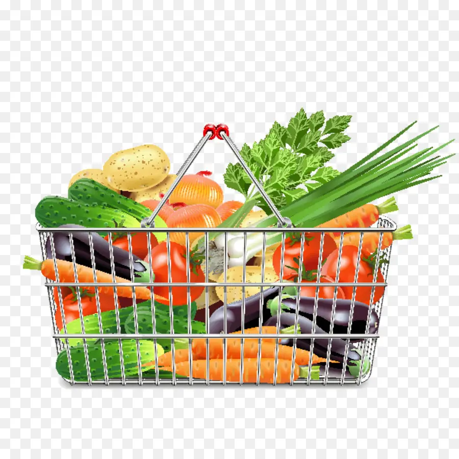 Cesta De Compras，Vegetais PNG