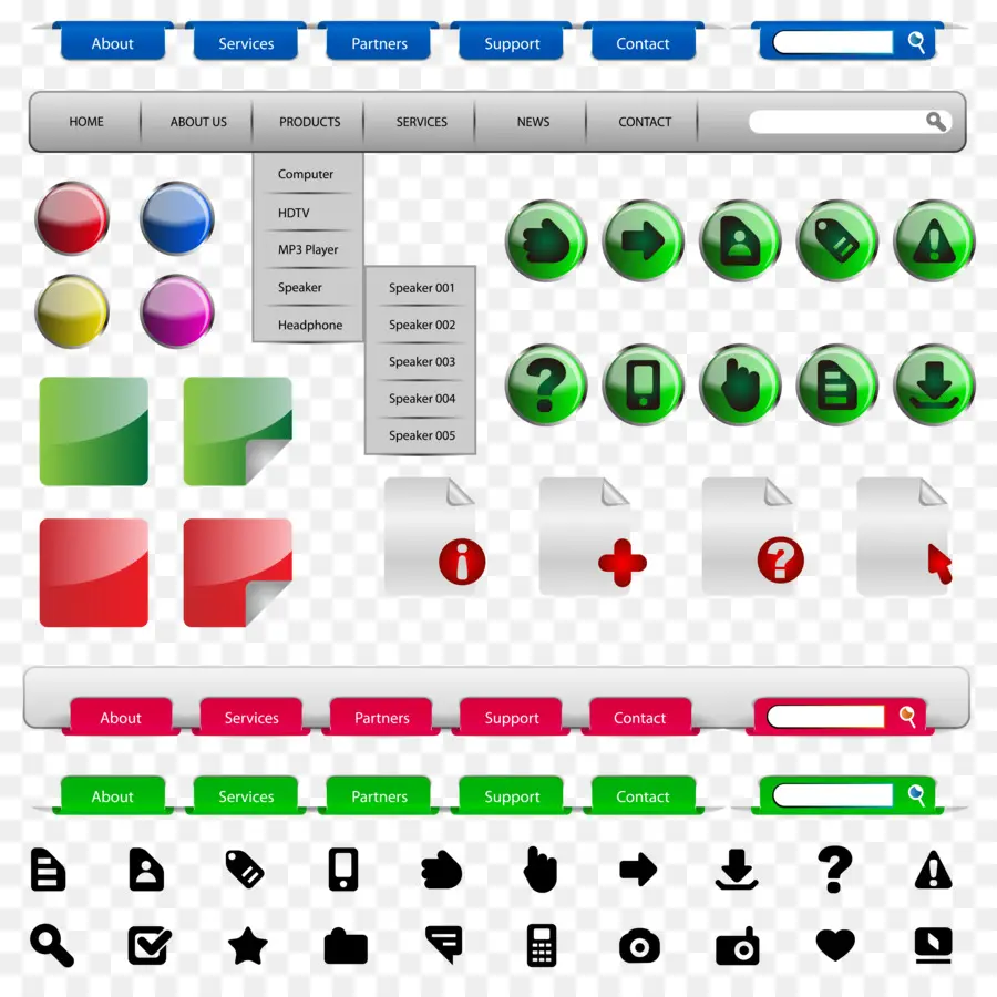 Elementos Da Web，Botões PNG