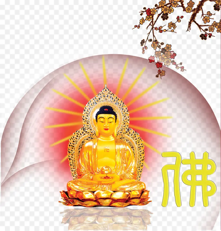 Buda Dourado，Lótus PNG