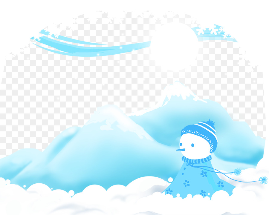 Boneco De Neve Azul，Inverno PNG