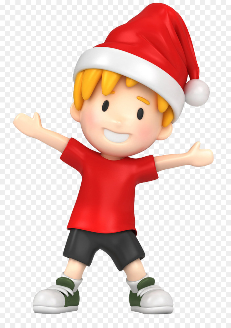 Menino Com Chapéu De Papai Noel，Camisa Vermelha PNG