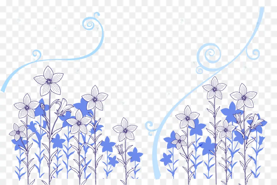 Ilustração De Flor，Azul PNG