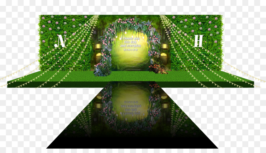 Palco De Casamento，Verde PNG