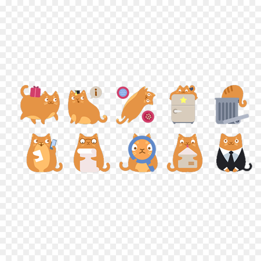 Gatos Laranja，Desenho Animado PNG