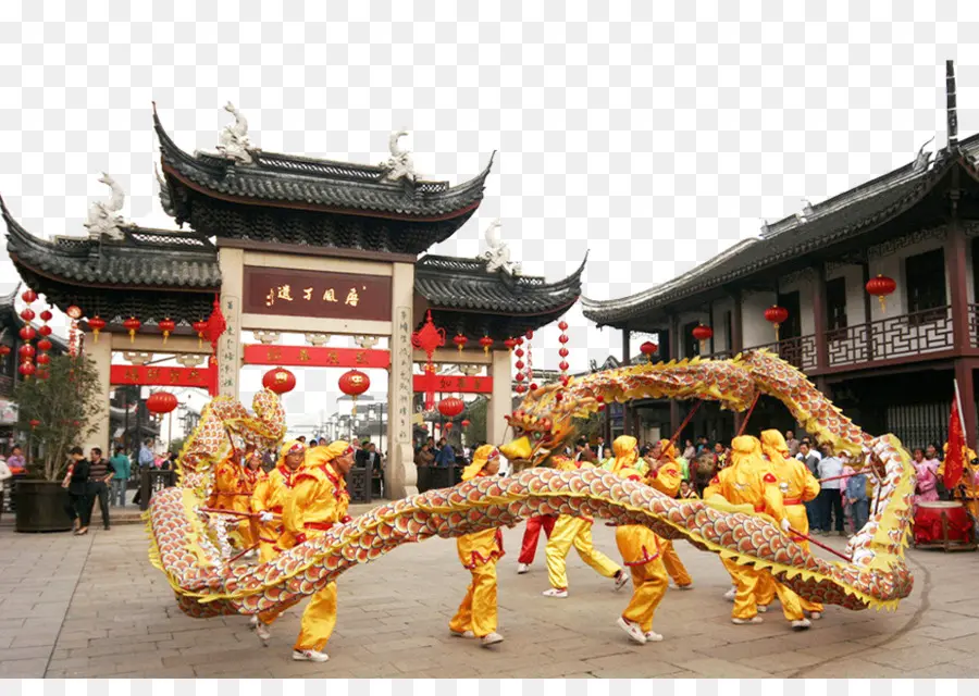 Dança Do Dragão，Ano Novo Chinês PNG