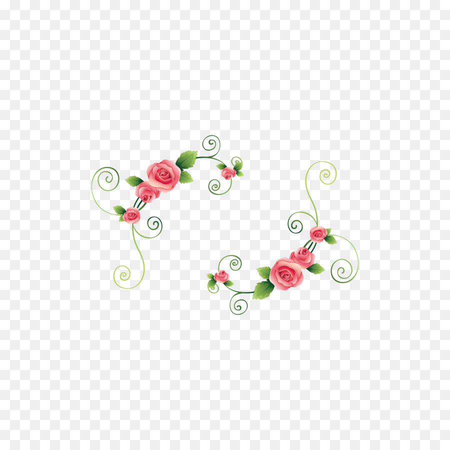 Rosas Cor De Rosa，Folhas Verdes PNG