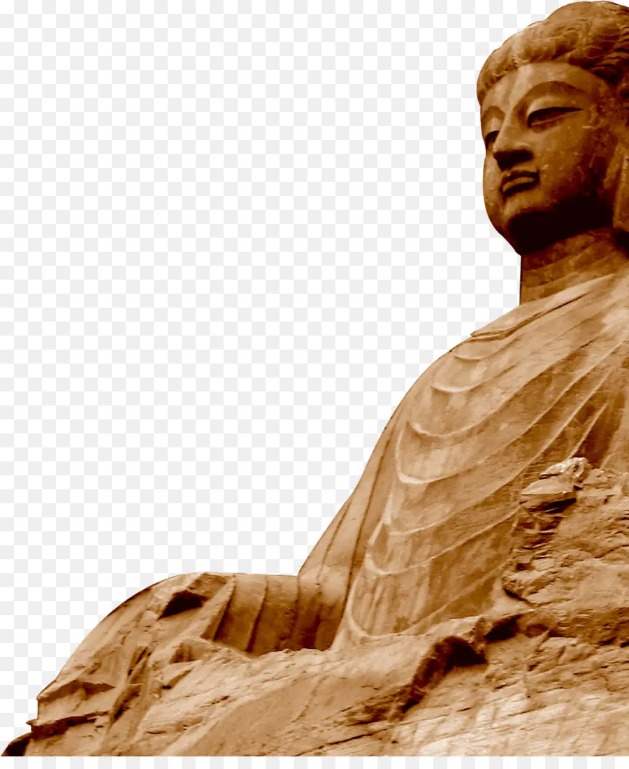 Mengshan Buda Gigante，Escultura Em Pedra PNG