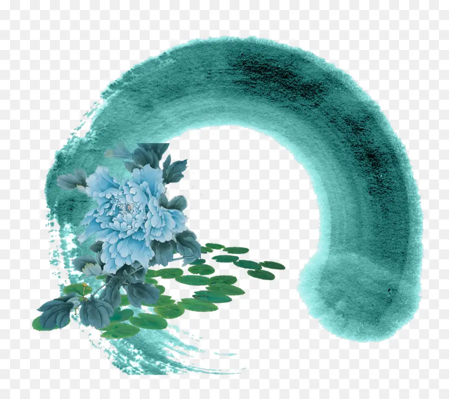 Pincelada Floral Azul，Azul PNG