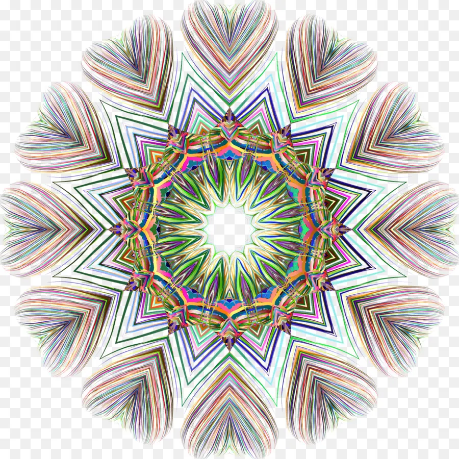 Mandala Colorida，Geométrico PNG