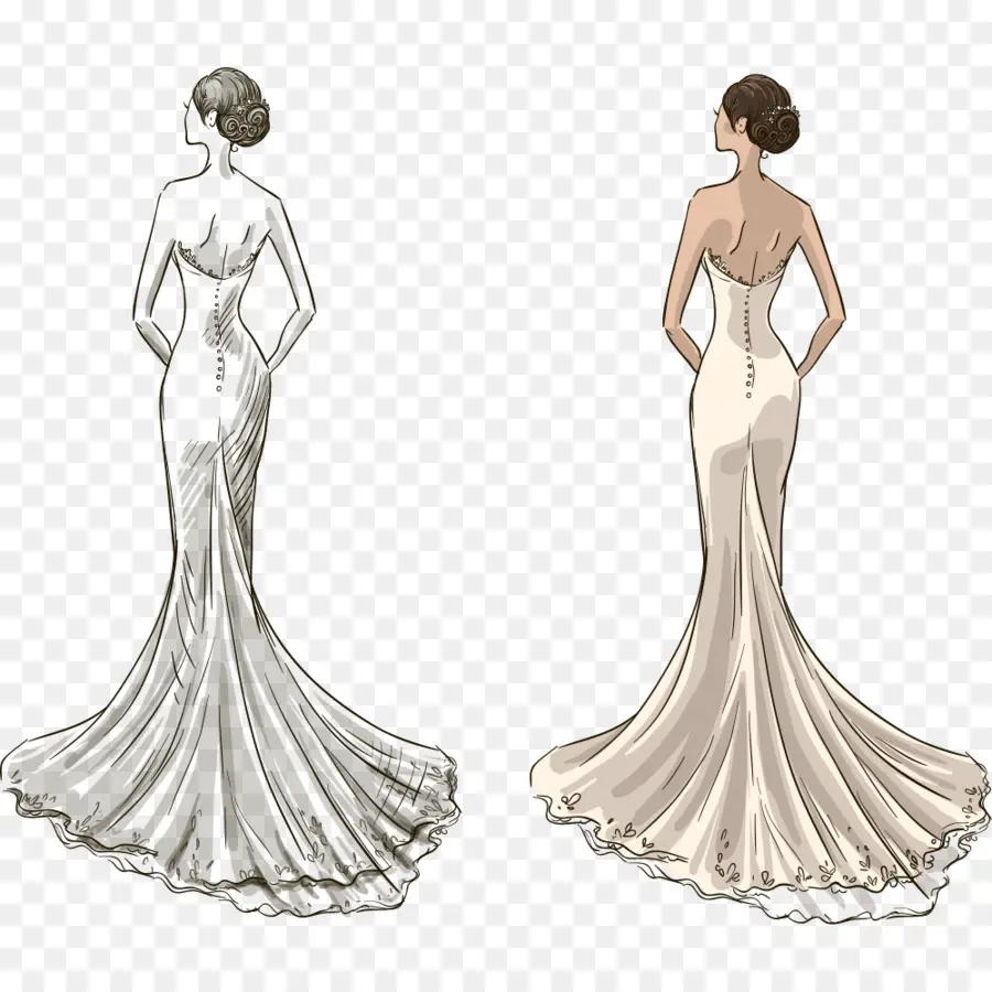 Design De Vestido De Noiva，Nupcial PNG