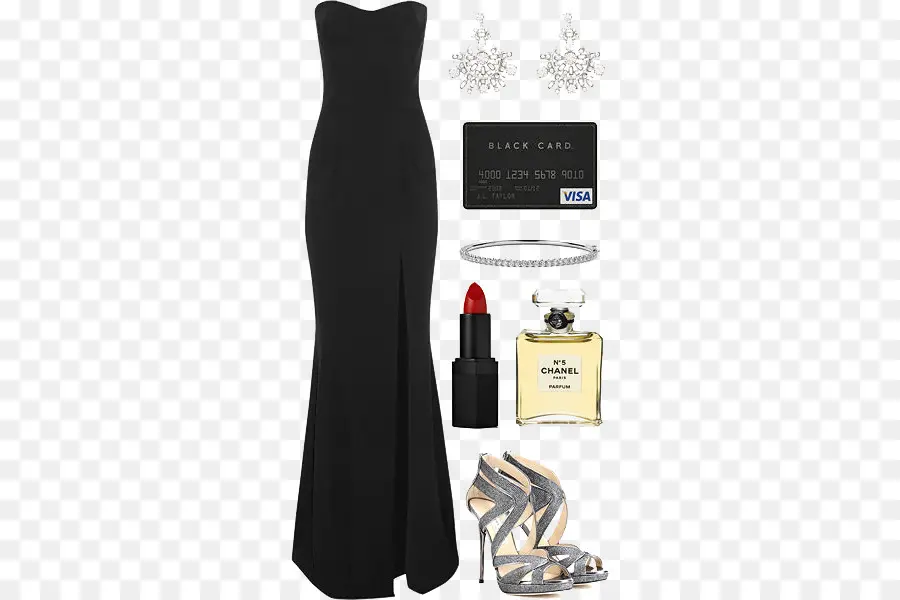 Vestido De Noite Preto，Formal PNG